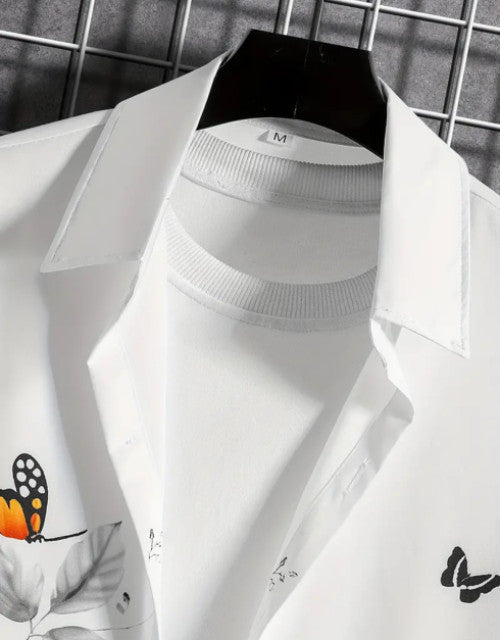 Men Regular, Super Slim Fit Printed Ribbed Collar Casual Shirt