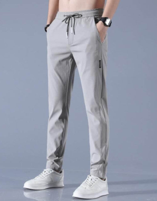 Men Solid Grey Track Pants